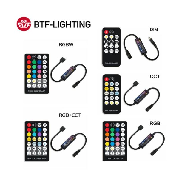 Controlador Fita LED RGB/RGBW 12/24V DC com Comando RF 28 Botões