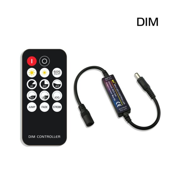 Regulador Dimmer Mini Fita LED Monocor 12/24V DC 8A IP20