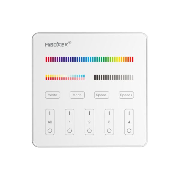 Painel de Parede Táctil RGB+CCT 2.4GHz 4 Zonas a Pilhas