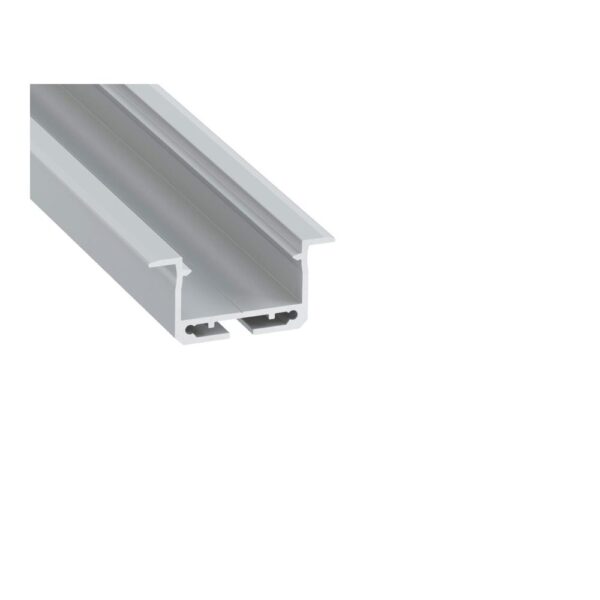 Perfil de Alumínio para Embutir 36x28mm para Fita LED Dupla — 2m com Molas de Fixação