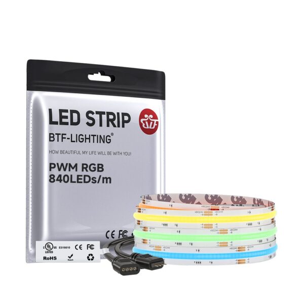 Fita LED RGB 24V COB 420 LED/m 18W/m 5m IP20
