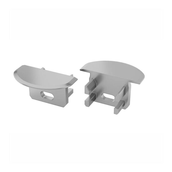 Conjunto de Tampas Finais + Clips para Perfil 17x8mm (2 tampas + 4 clips)